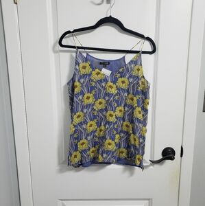 MASSIMO DUTTI Floral Spaghetti Strap Top Blouse